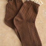 Pointelle With Crochet Trim Socks