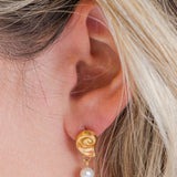 My Sister's Cottage | Waterproof | Nautilus Drop Earrings (detail view 2)