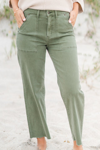 Raw Hem High Rise Ankle Jeans