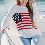 Flag Crochet Knit Sweater
