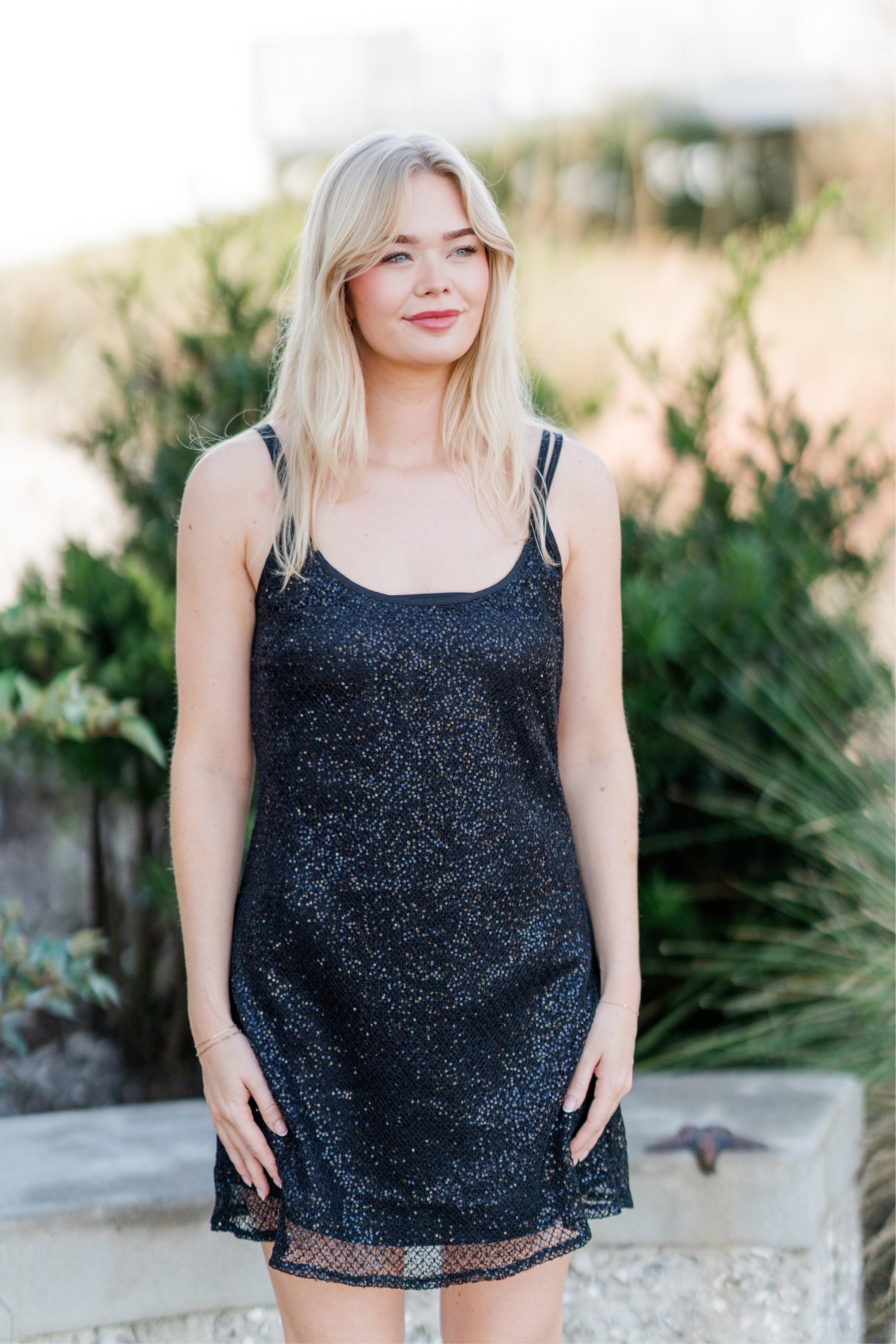 Beaded Slip Mini Dress (detail view 3)