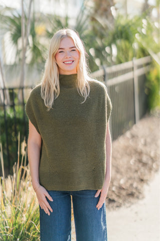 Sleeveless Mock Neck Knit Top