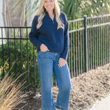 Quarter Zip Ribbed Knit Sweater