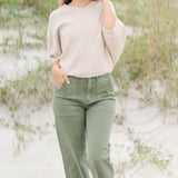 Raw Hem High Rise Ankle Jeans