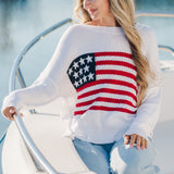Flag Crochet Knit Sweater