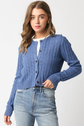 Cable Knit Button Down Cardigan