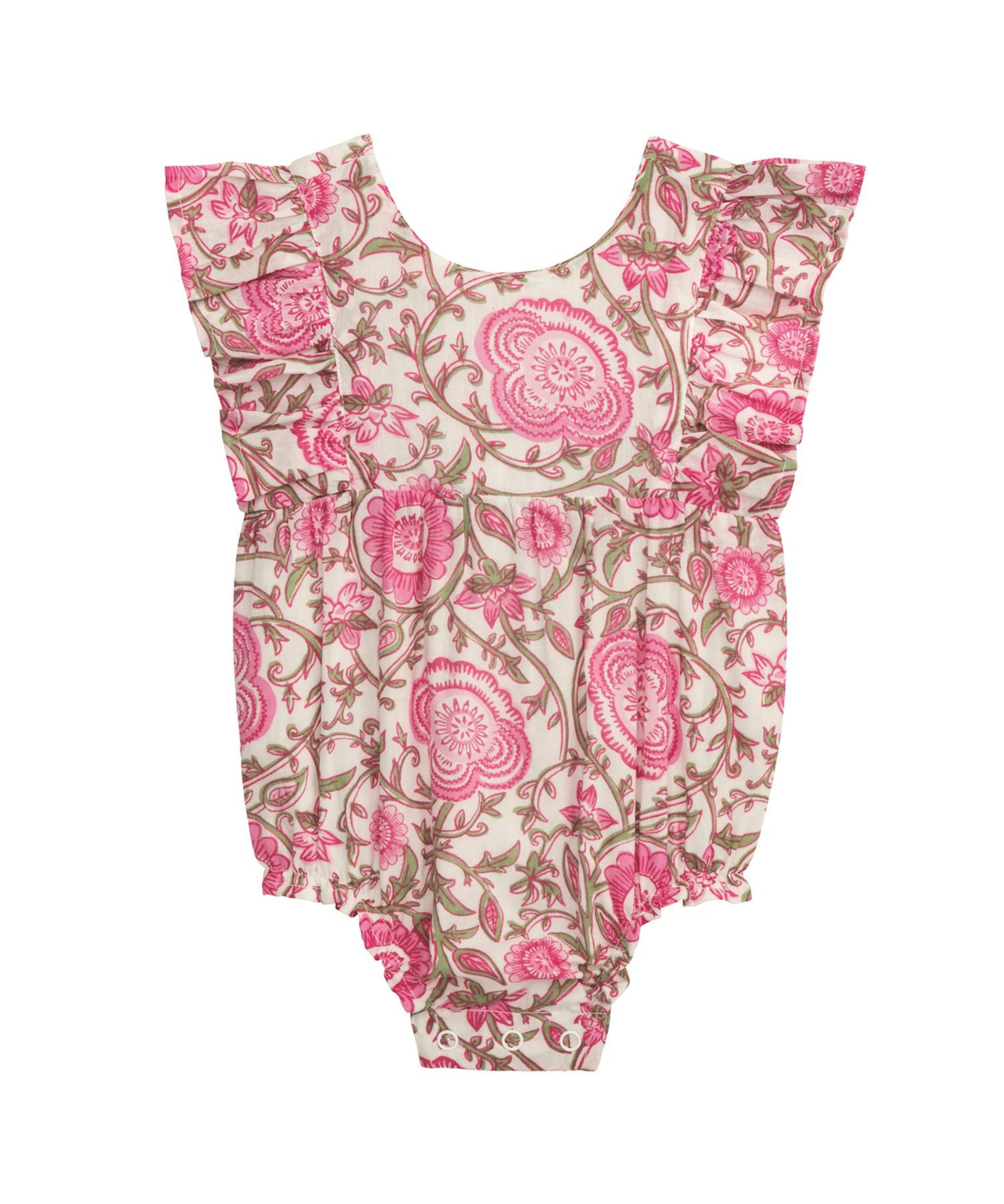 Floral Flutter-Sleeve Bubble