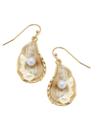 Pearl Center Oyster Earrings