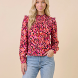 Vibrant Ruffle Blouse