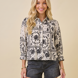 Vintage Garden Button Down Top