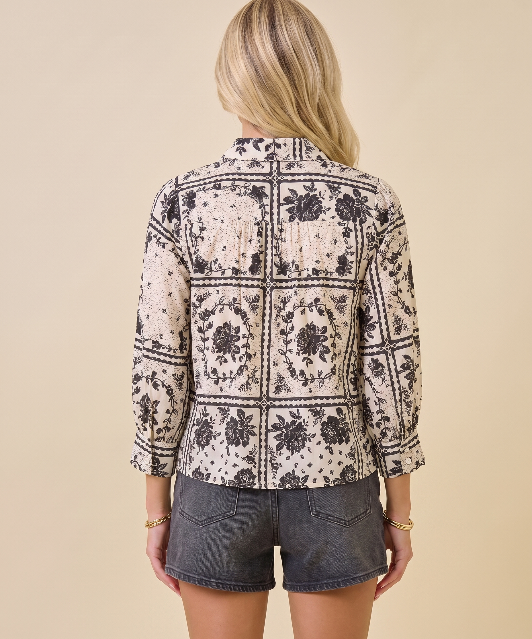 Vintage Garden Button Down Top