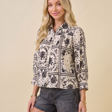Vintage Garden Button Down Top