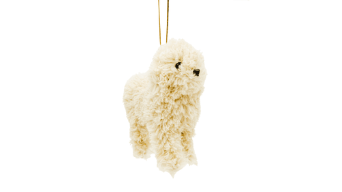 White Fur Poodle Ornament