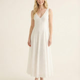 White Sands Eyelet Midi Dress