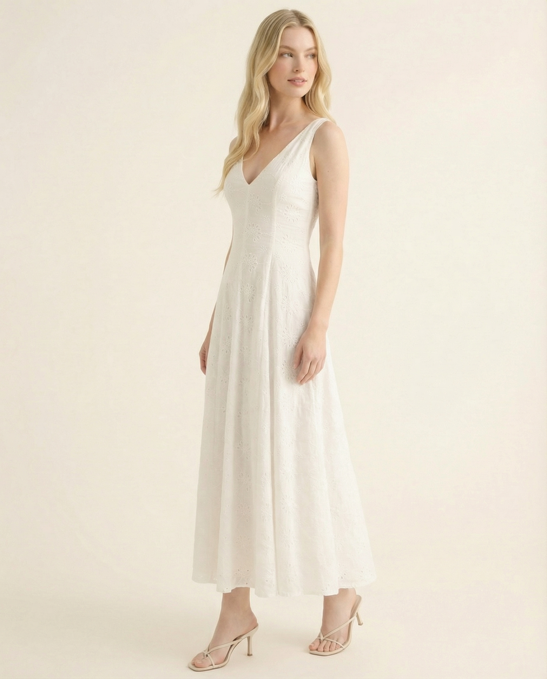 White Sands Eyelet Midi Dress (detail view 3)