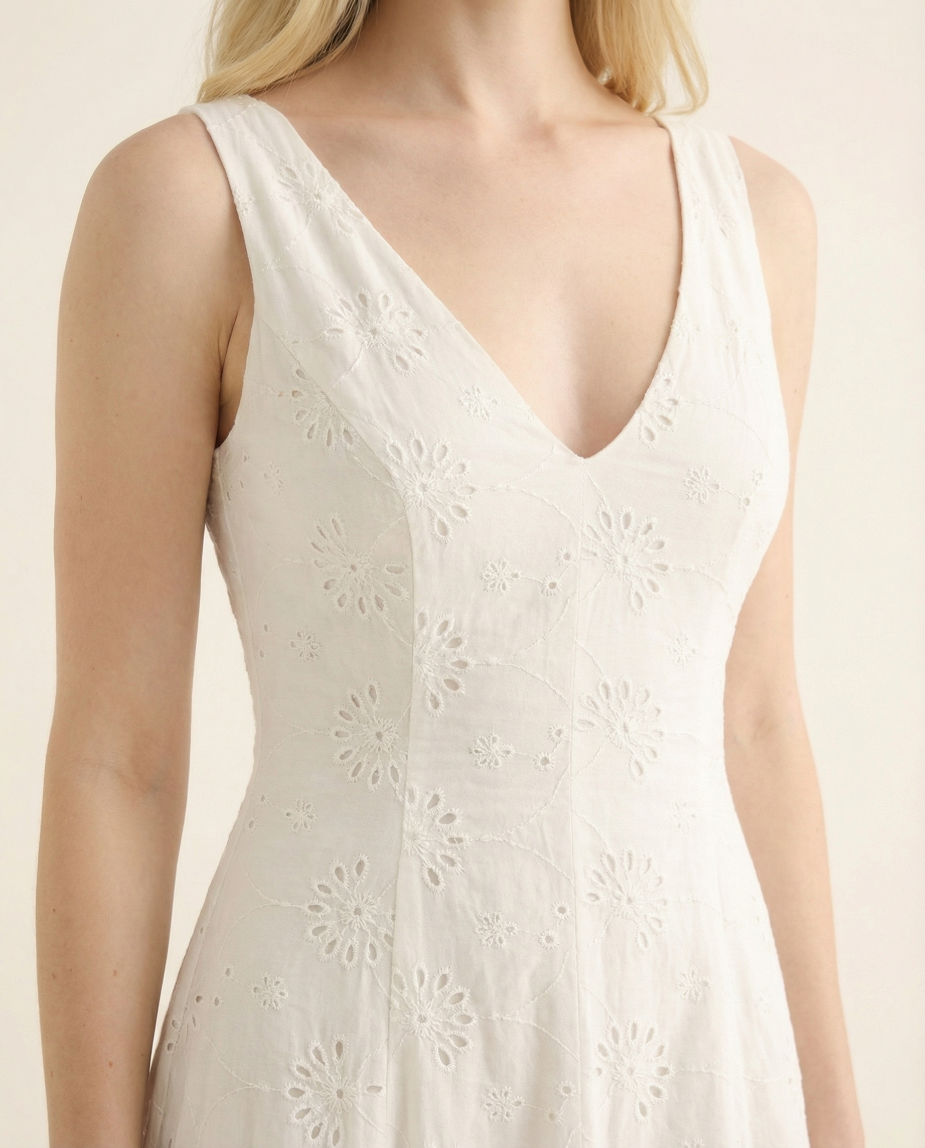 White Sands Eyelet Midi Dress (detail view 2)