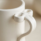 White Bow Handle Mug