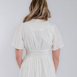 White Eyelet V-Neck Maxi Dress - Selling Fast