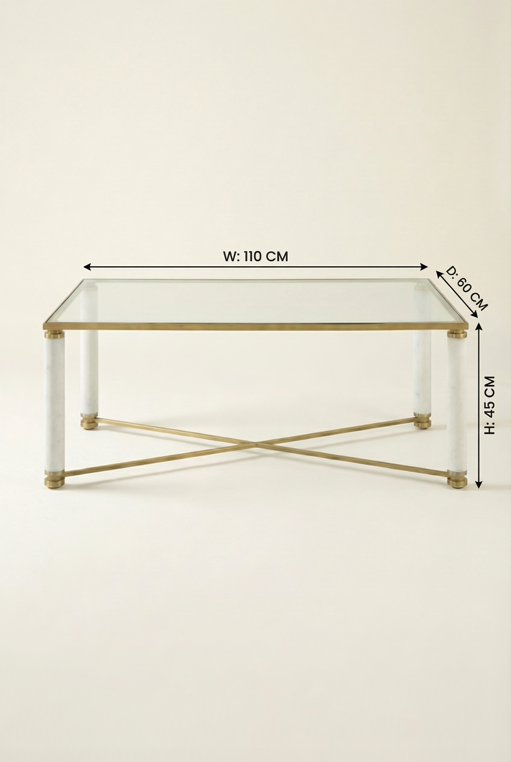The Piper Glass & Marble Coffee Table (detail view 4)
