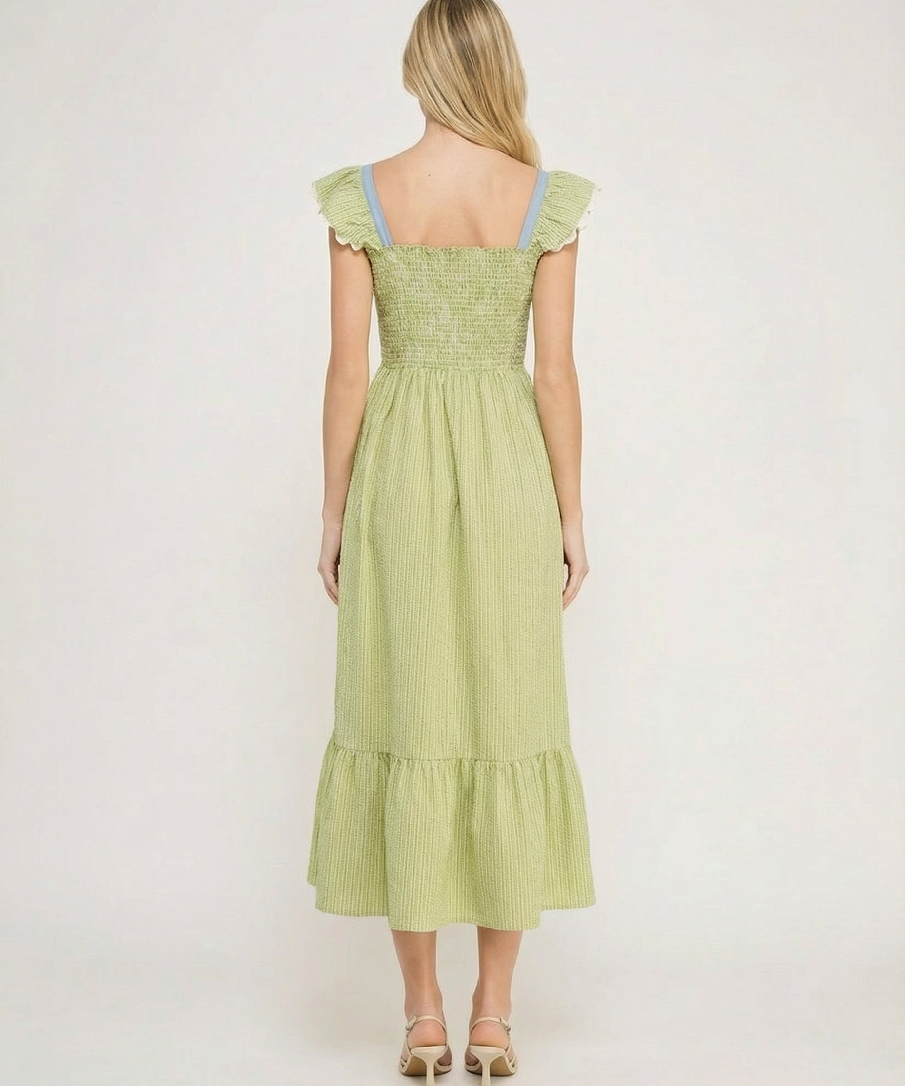 Willow Smocked Midi Dress (detail view 2)