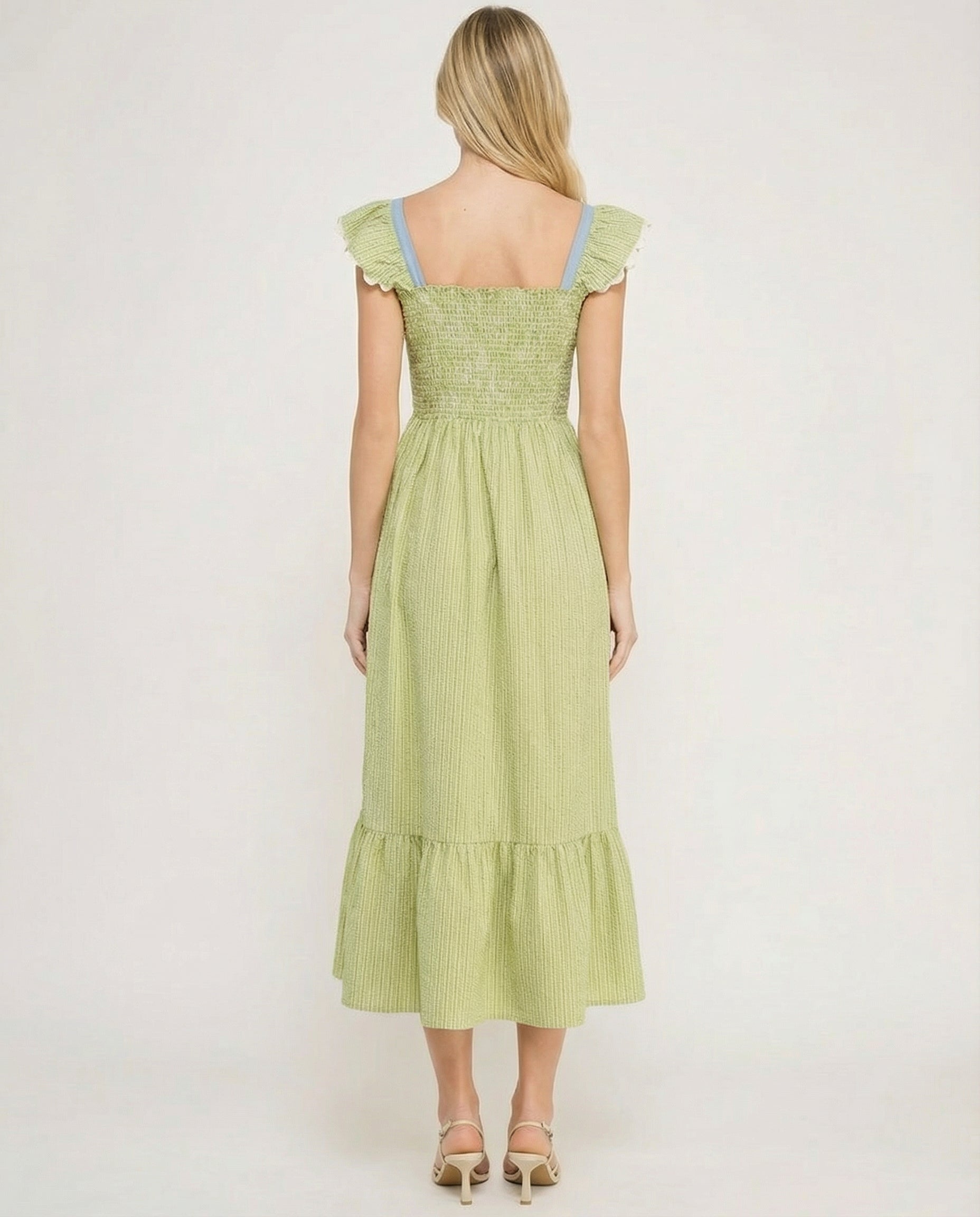 Willow Smocked Midi Dress (detail view 2)