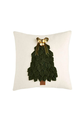 Square Velvet Ribbon Tree Pillow