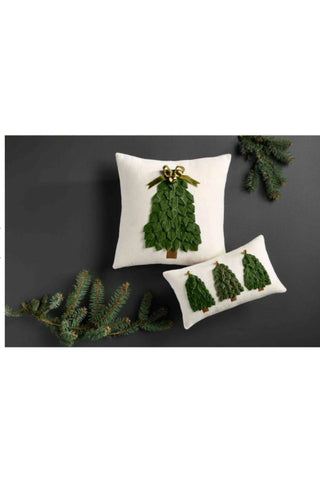 Square Velvet Ribbon Tree Pillow
