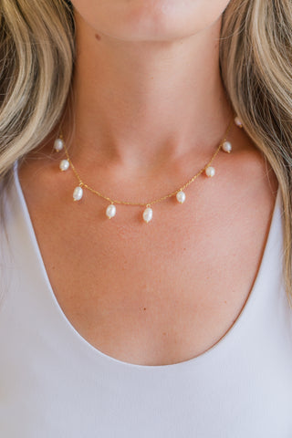 My Sister's Cottage | Waterproof | Pearl Drop Necklace