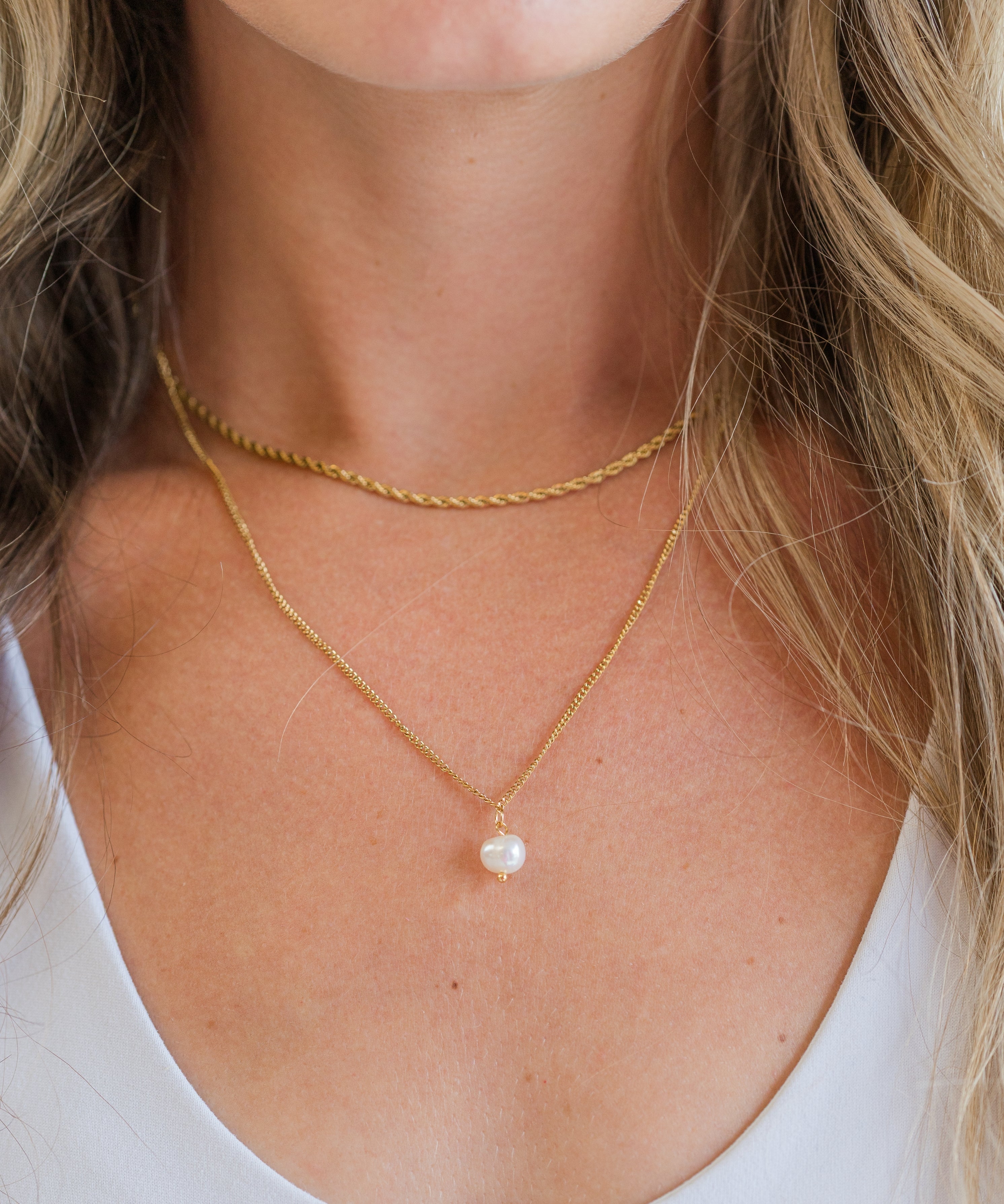 My Sister's Cottage | Waterproof | Freshwater Cultured Pearl Layered Necklace (detail view 2)