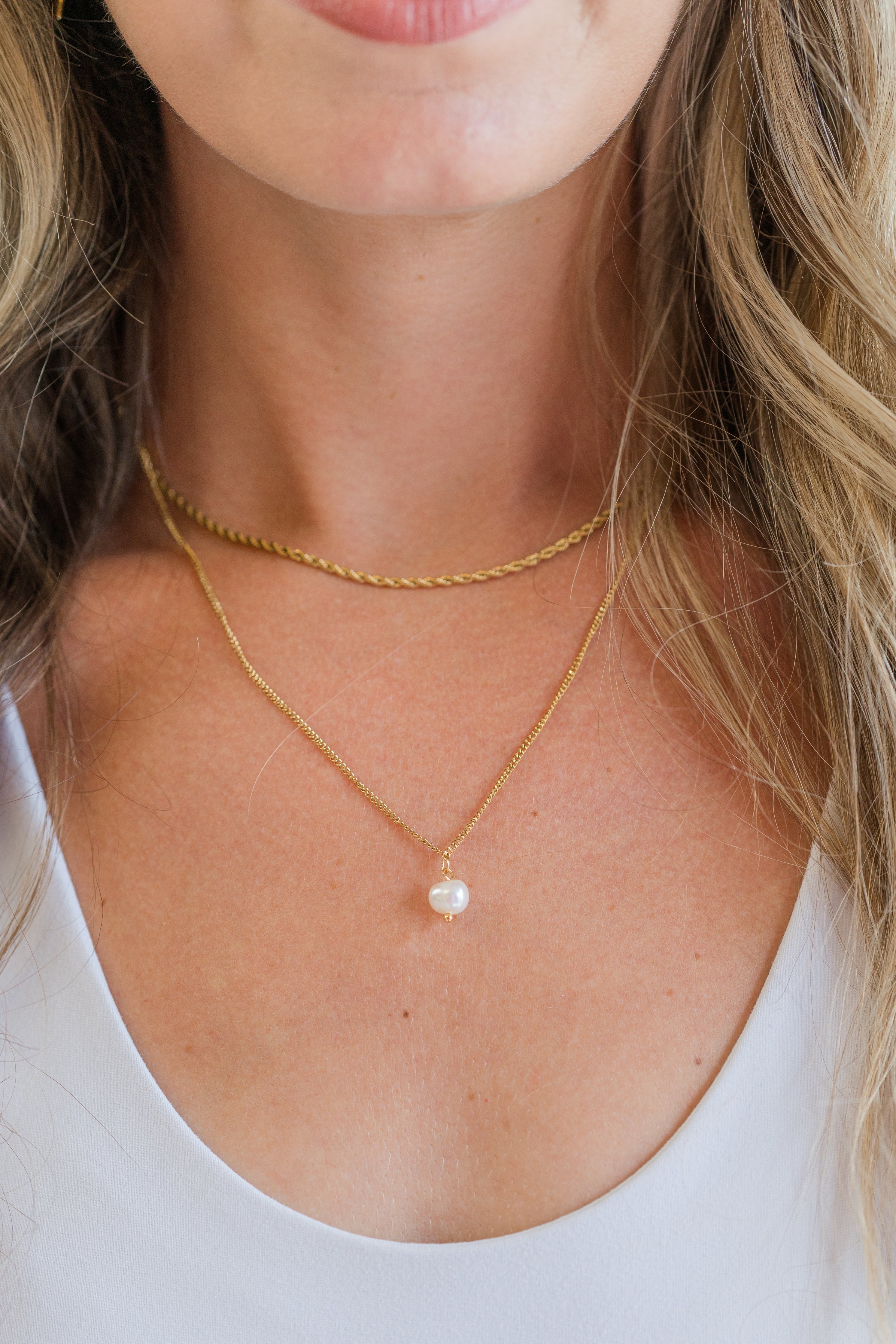 My Sister's Cottage | Waterproof | Freshwater Cultured Pearl Layered Necklace (detail view 2)