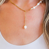 My Sister's Cottage | Waterproof | Freshwater Cultured Pearl Lariat Necklace (detail view 2)