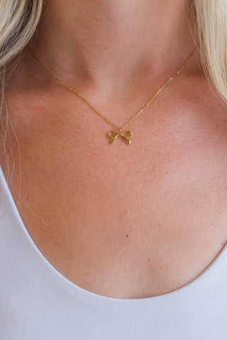 My Sister's Cottage | Waterproof | Dainty Bow Necklace