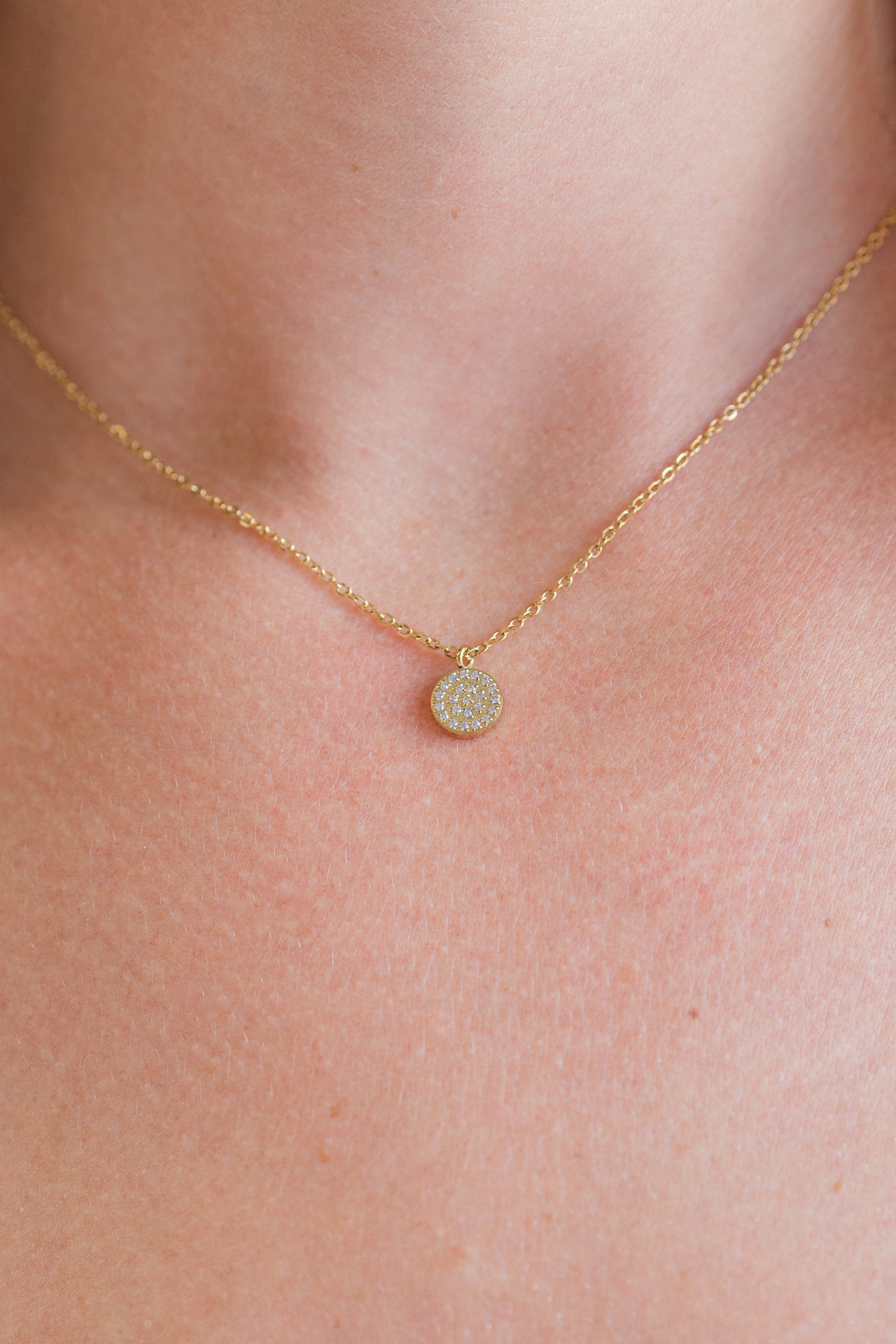 My Sister's Cottage | Waterproof | Circle Pave Necklace (detail view 2)
