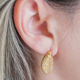 My Sister's Cottage | Waterproof | Oyster Embellished Earrings (detail view 2)
