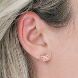 My Sister's Cottage | Waterproof | Pave Bow Earrings (detail view 2)