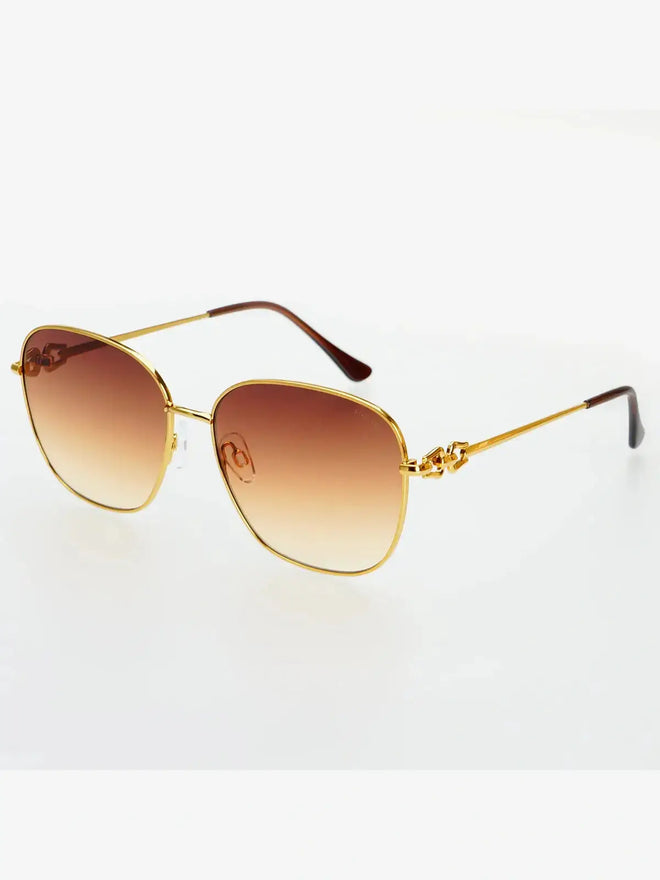 Lea Gold Brown Sunglasses