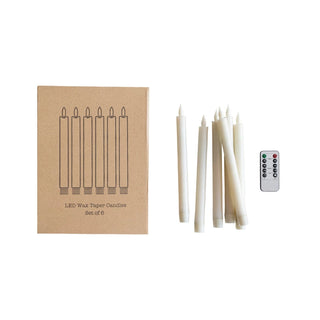 Flameless LED Wax Taper Candles Set