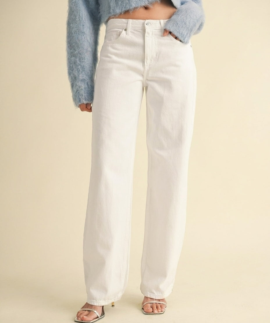 Coastal White Relaxed Straight Denim