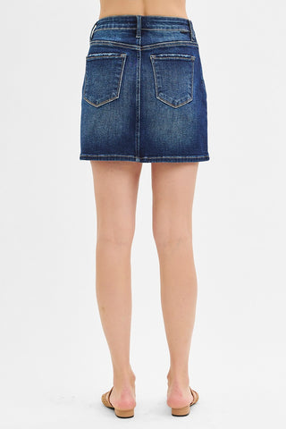Mid Rise Denim Mini Skirt
