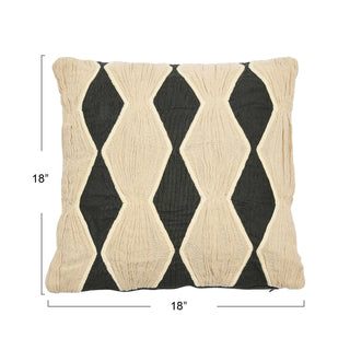 Pillow w/ Applique & Diamond Pattern