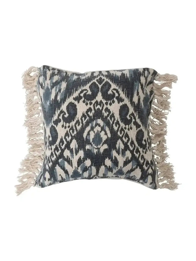 Woven Cotton Blend Pillow w/ Fringe