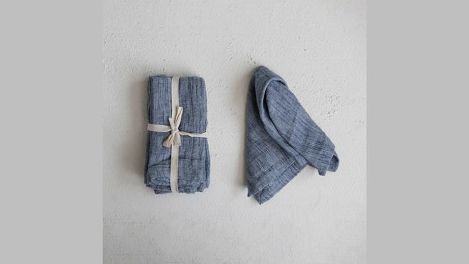 Woven Cotton & Linen Napkins, Set of 4