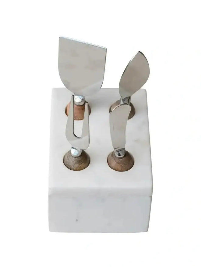 Marble Stand with Cheese Servers