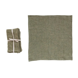 Stonewashed Linen Napkins - Green