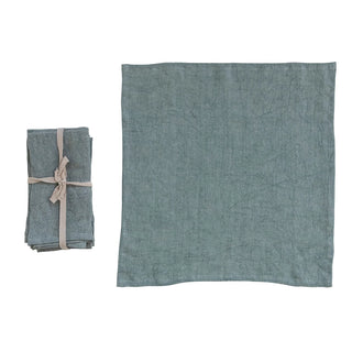 Stonewashed Linen Napkins - Blue