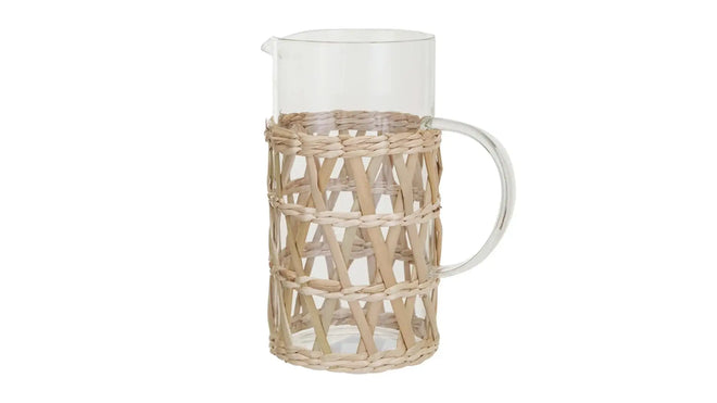 Glass Pitcher w/ Woven Sleeve