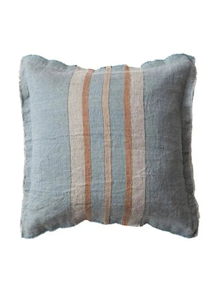 Slub Back and Fringe Striped Pillow