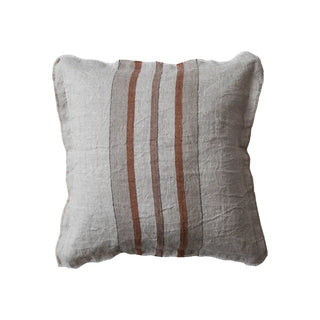 Slub Back and Fringe Striped Pillow