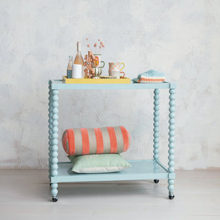 Two Tier Bar Cart in teal