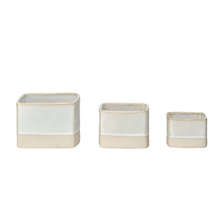 Half glazed nesting containers perfect for fruit, tooth picks and more. 